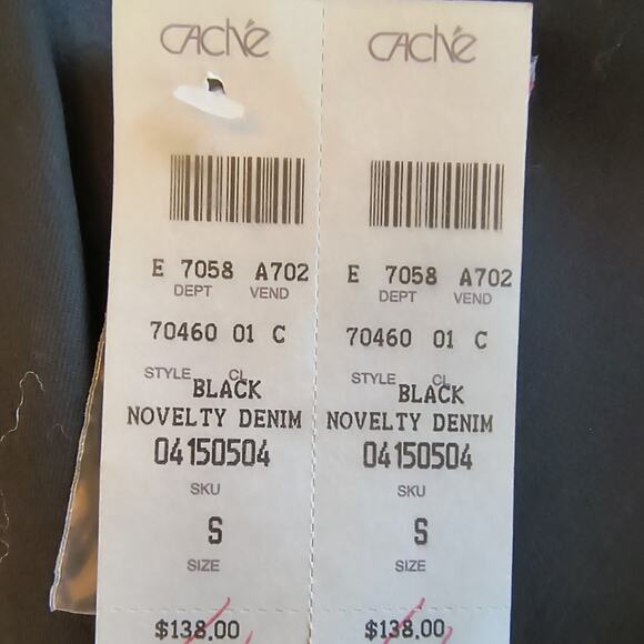 Cache Tailored Fit Blazer Women's Sz S Black Flap Pockets 3 Button Lined Jacket - Picture 2 of 16